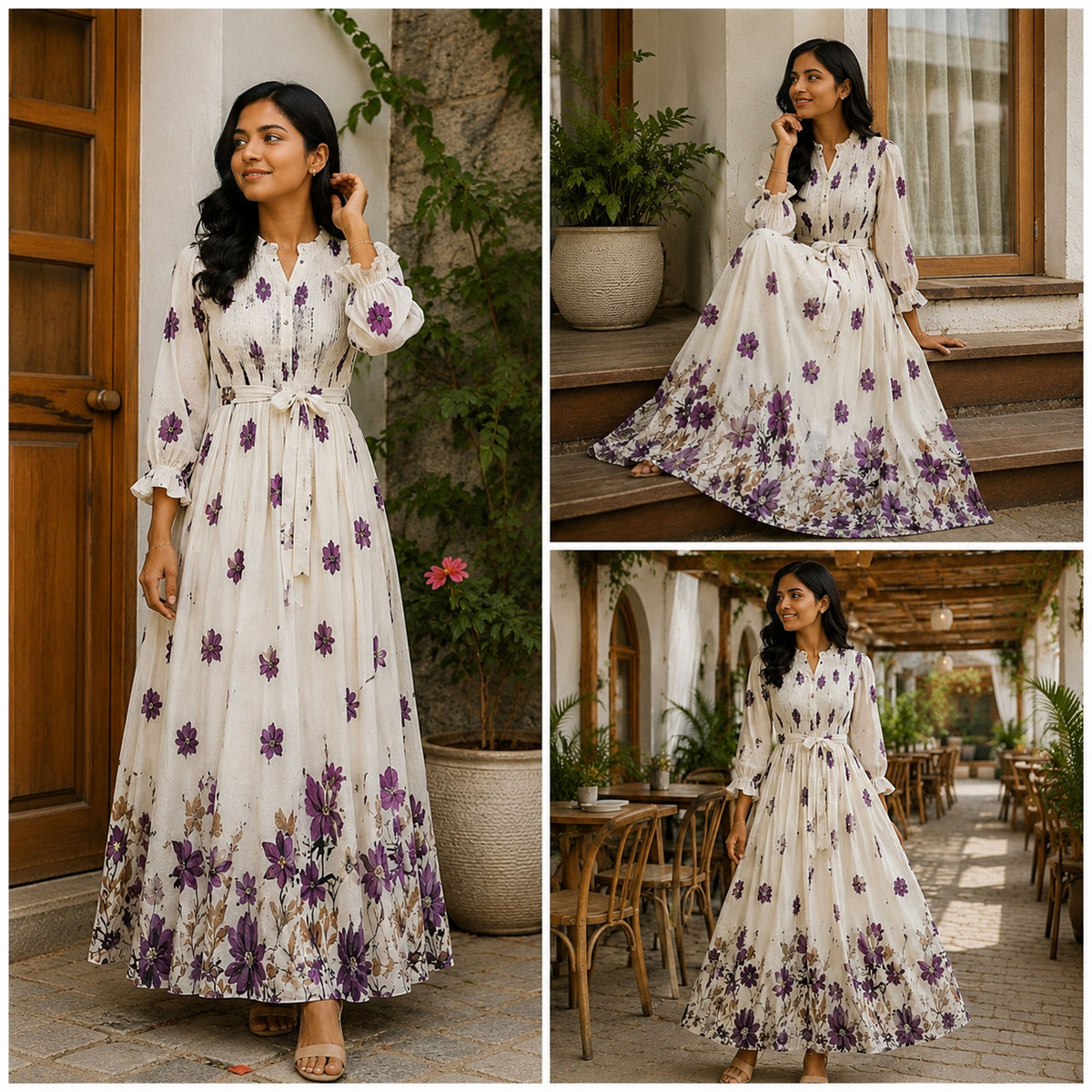 Women’s Floral Printed Long Maxi Dress