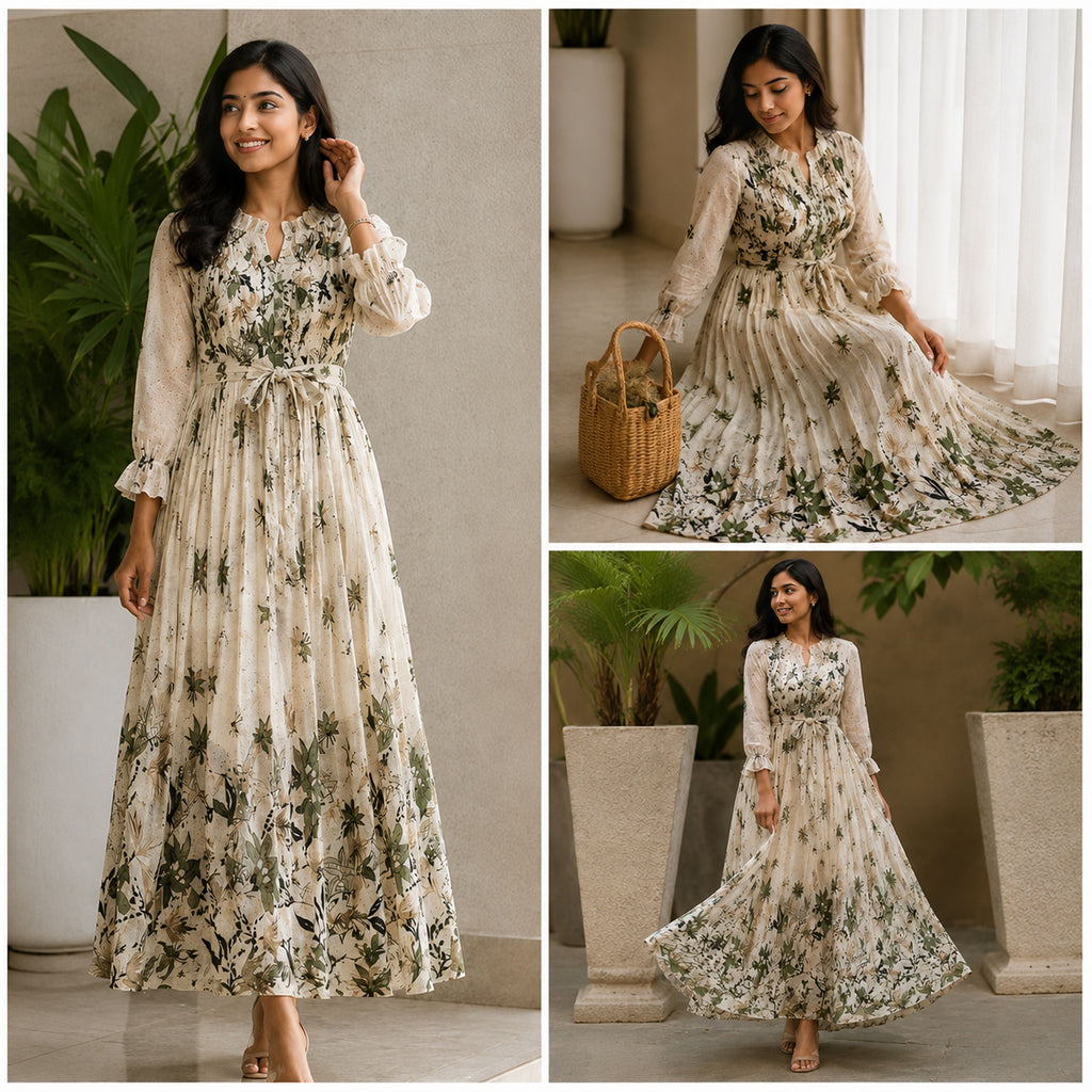 Women’s Floral Printed Long Maxi Dress