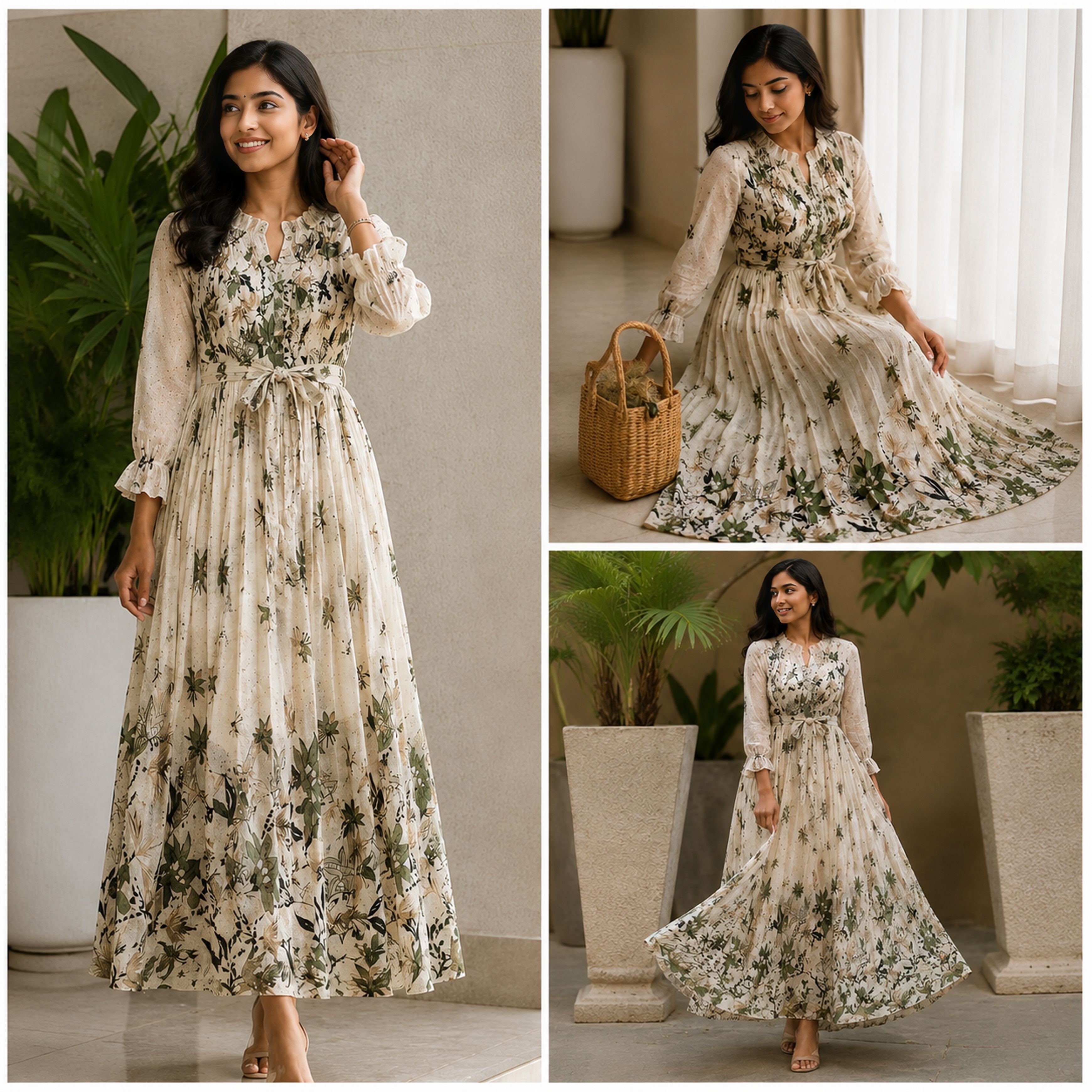 Women’s Floral Printed Long Maxi Dress