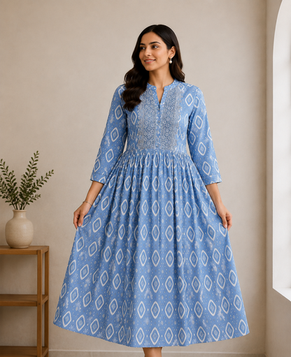 Regalia  Print Anarkali Midi