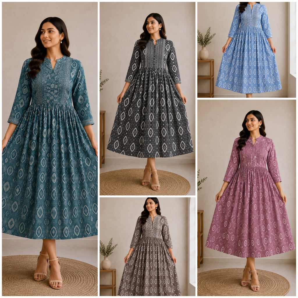 Regalia  Print Anarkali Midi