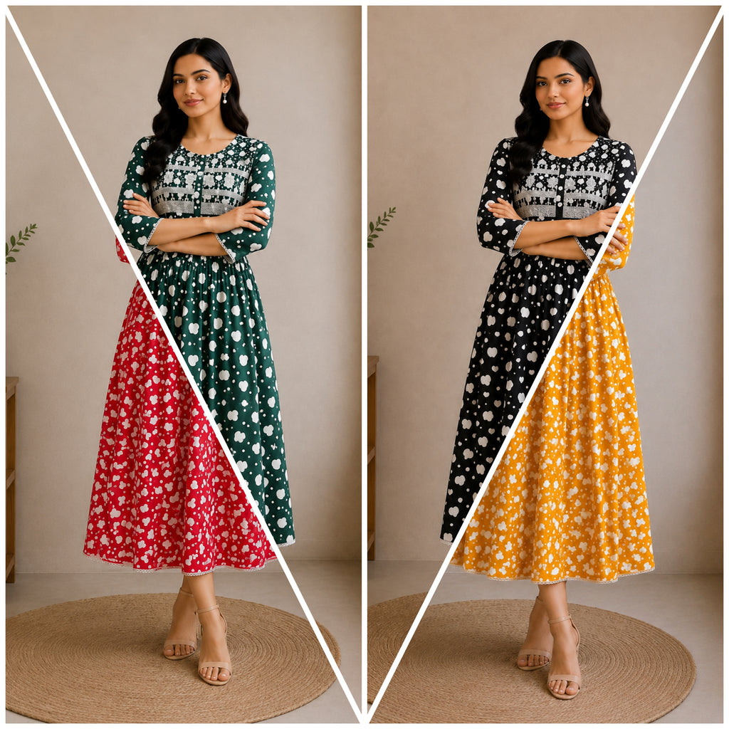 Printed Anarkali midi