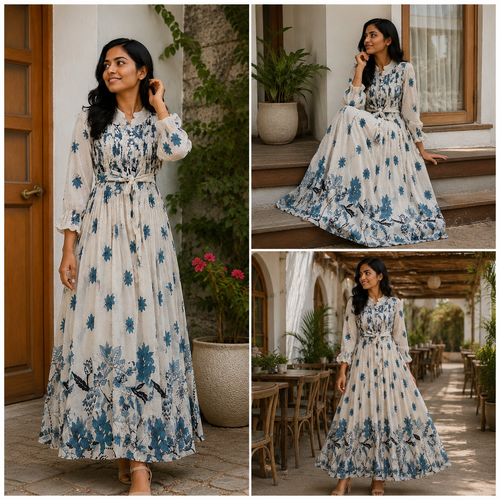 Women’s Floral Printed Long Maxi Dress