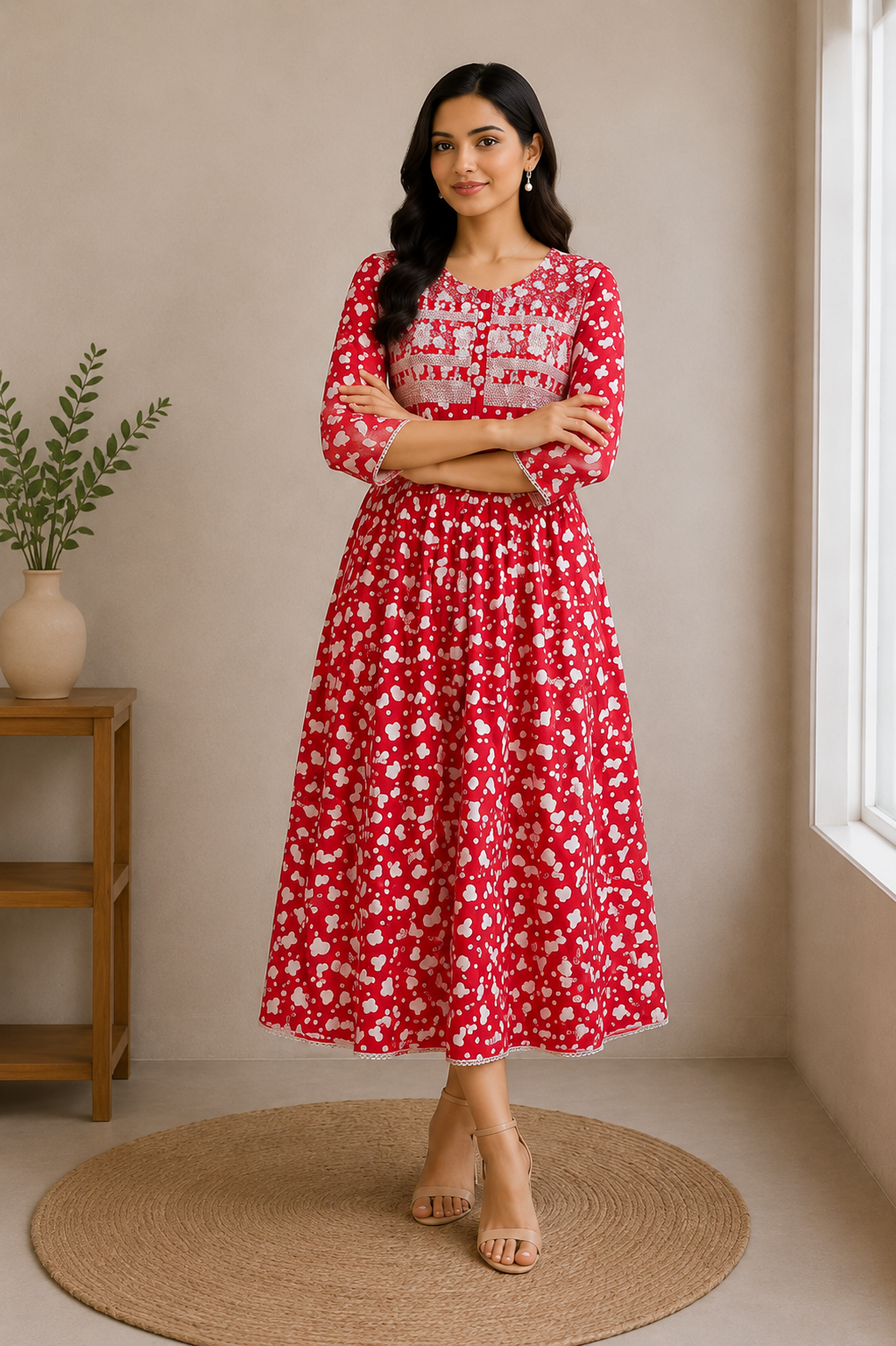 Printed Anarkali midi