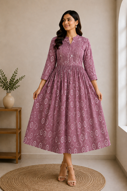 Regalia  Print Anarkali Midi