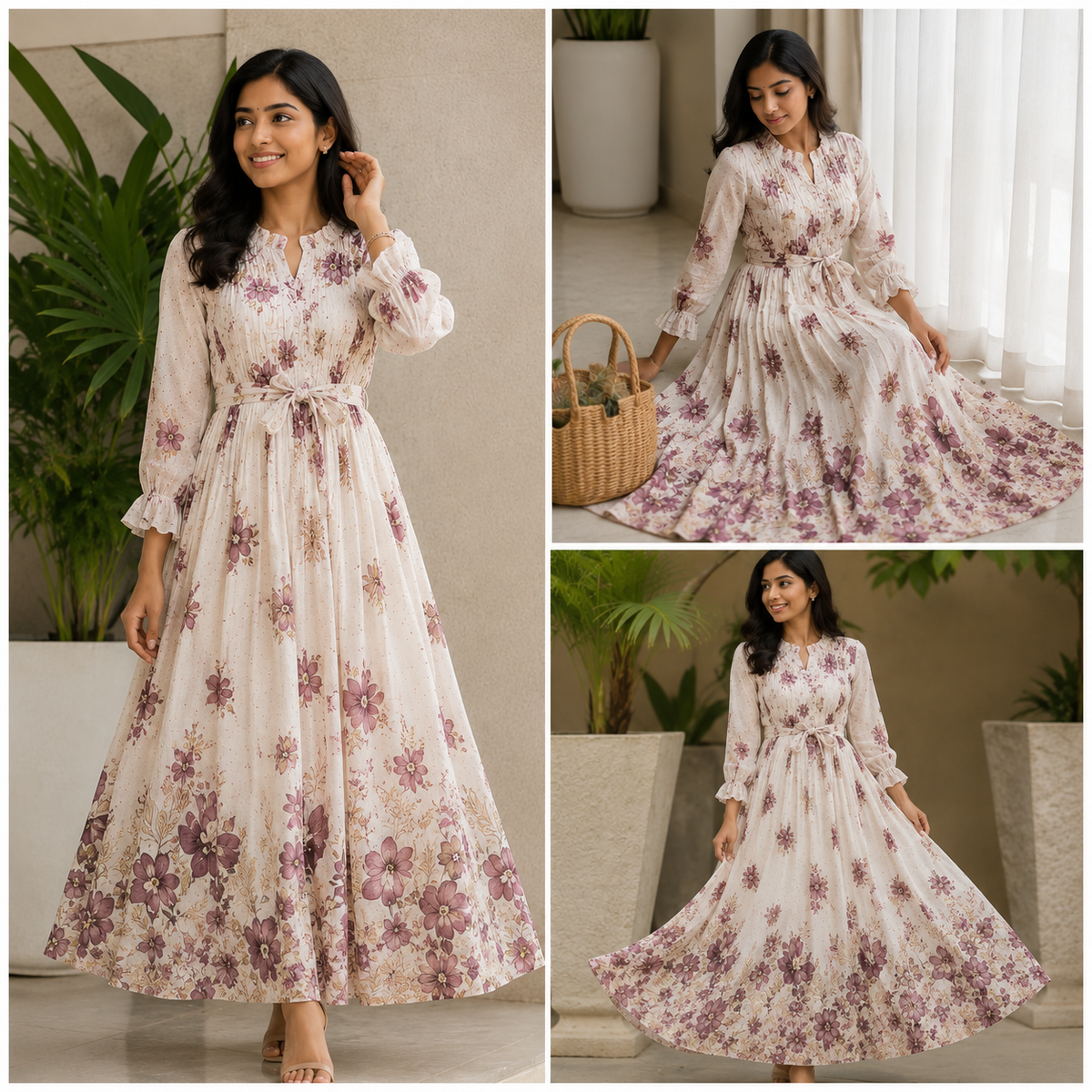 Women’s Floral Printed Long Maxi Dress