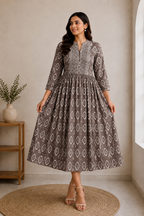 Regalia  Print Anarkali Midi