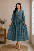 Regalia  Print Anarkali Midi