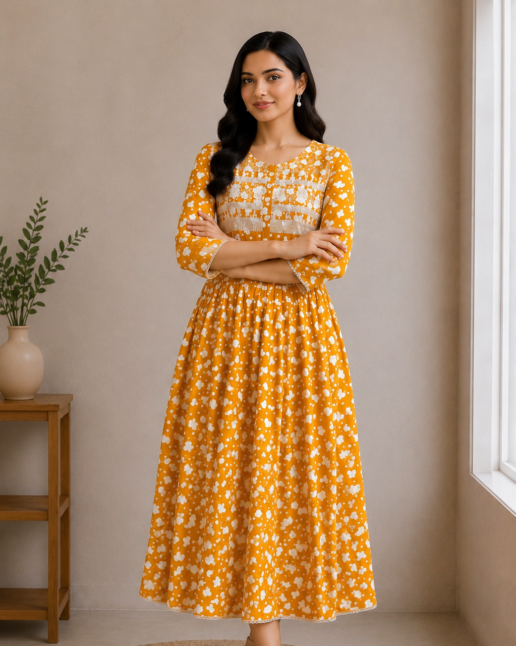 Printed Anarkali midi