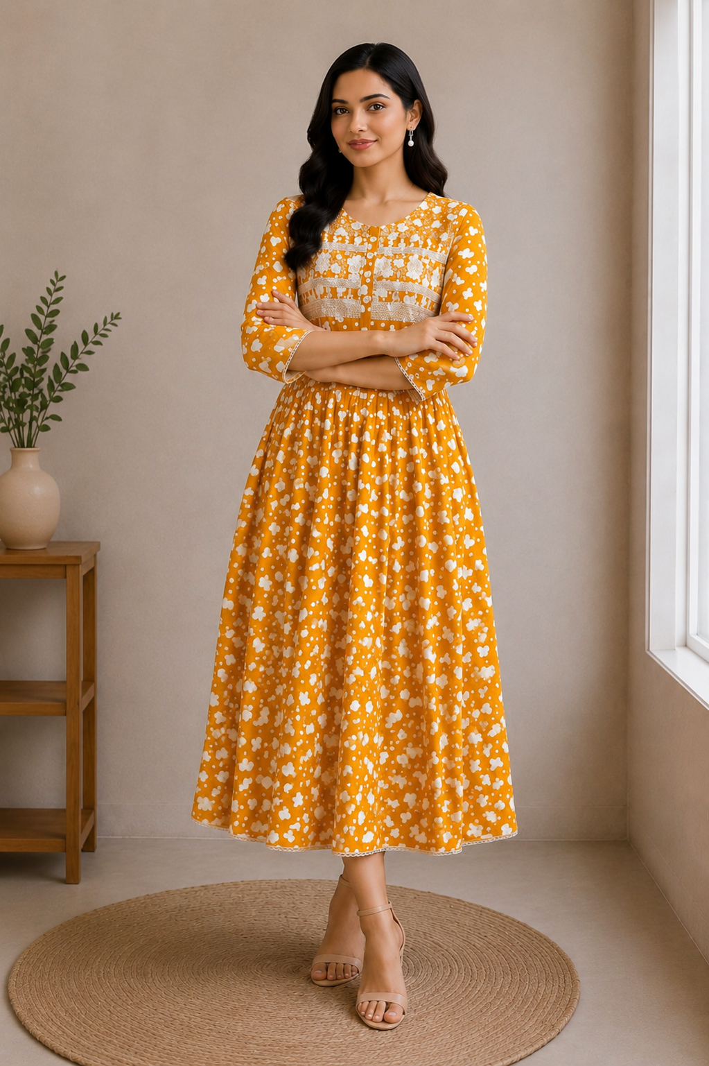 Printed Anarkali midi
