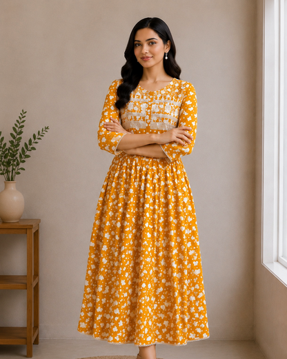 Printed Anarkali midi